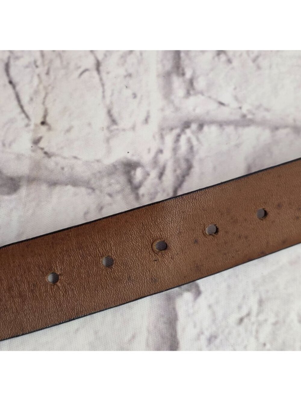 Trafalgar Leather Belt Men Size 32 Brown Gold Buckle Ribbed Texture Made In USA - Picture 8 of 10